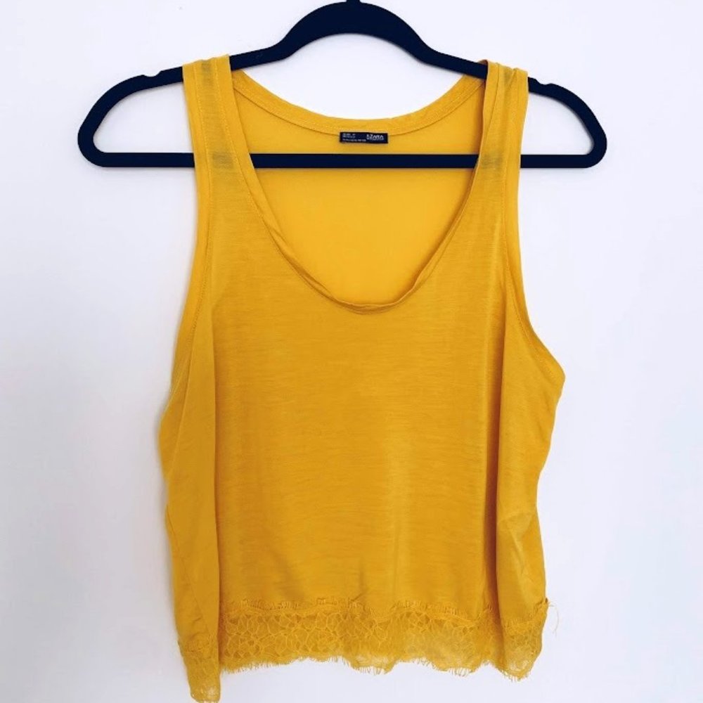 ZARA Boho Crop Top - Mustard